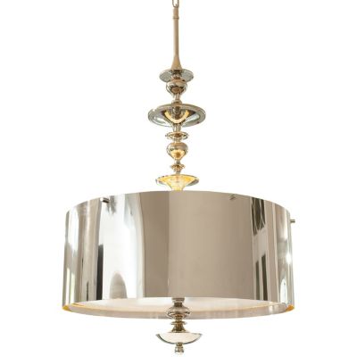 Turned Nickel Drum Pendant by Global Views - Starlight Lighting USA and Canada